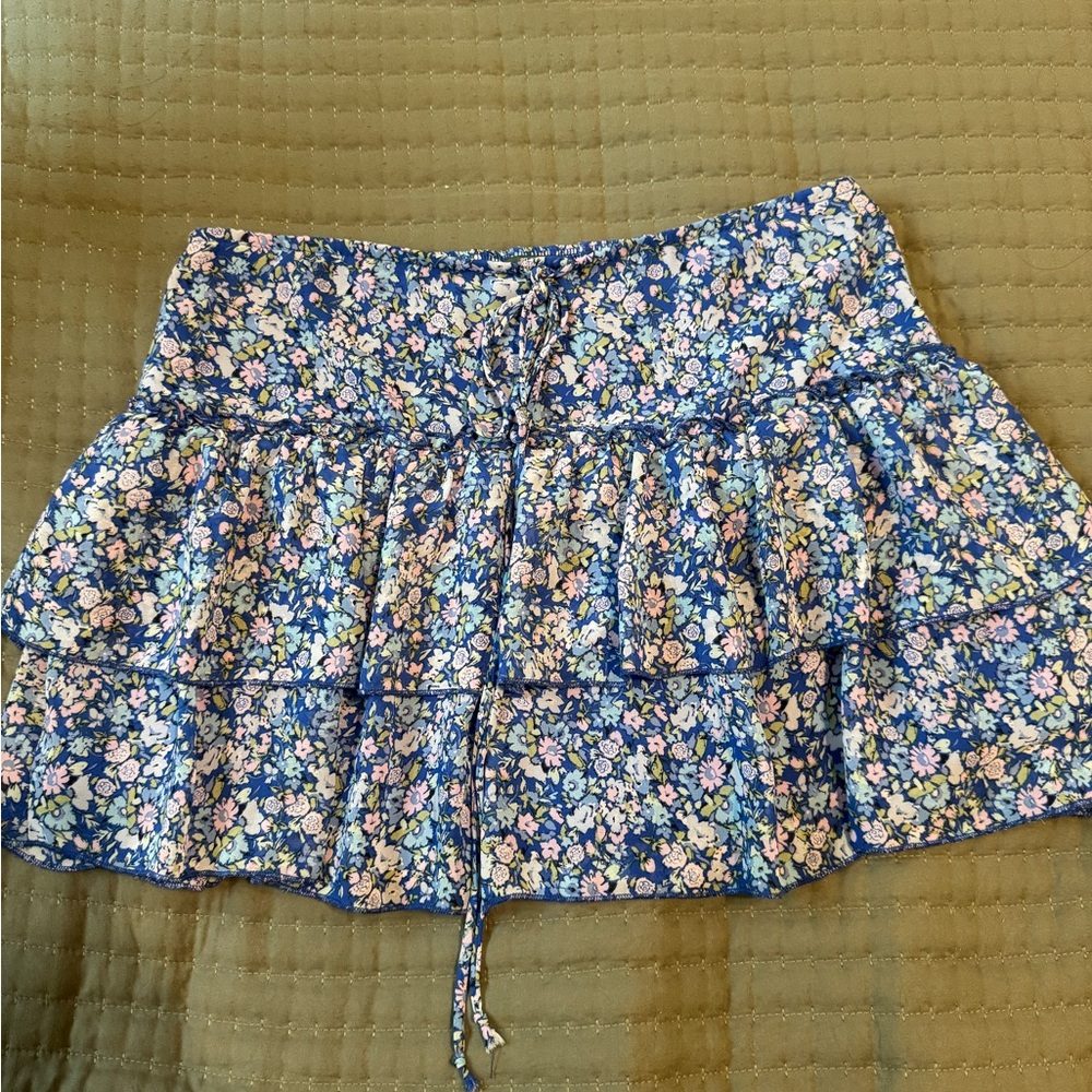 Wild Fable Blue Floral Smocked Top